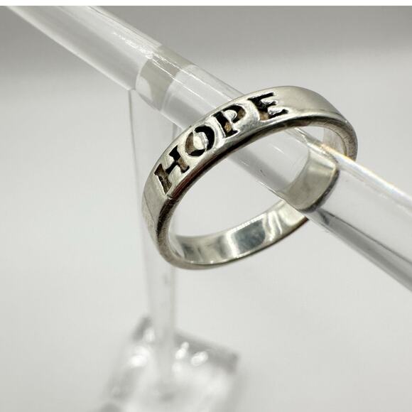 HOPE Sterling Silver 925 Ring Marked Inspirational Casual Pinkie Size 5.75 - Picture 8 of 8